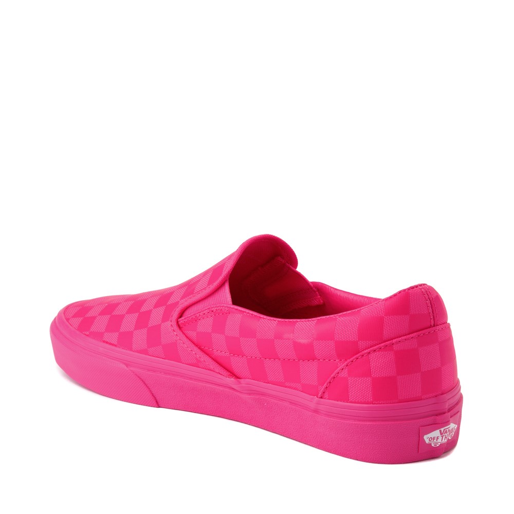 vans slip on chex skate shoe pink