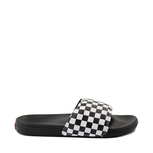 Main view of Vans La Costa Slide On Checkerboard Sandal - Black / White