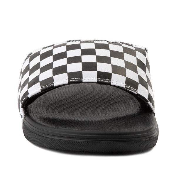 alternate view Vans La Costa Slide On Checkerboard Sandal - Black / WhiteALT4