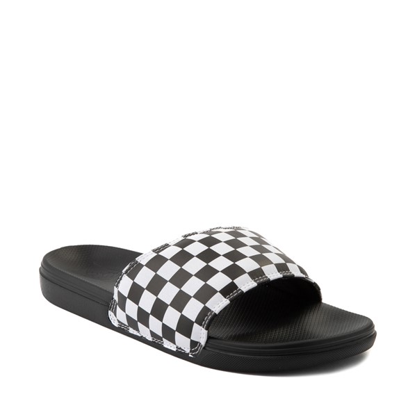 alternate view Vans La Costa Slide On Checkerboard Sandal - Black / WhiteALT5