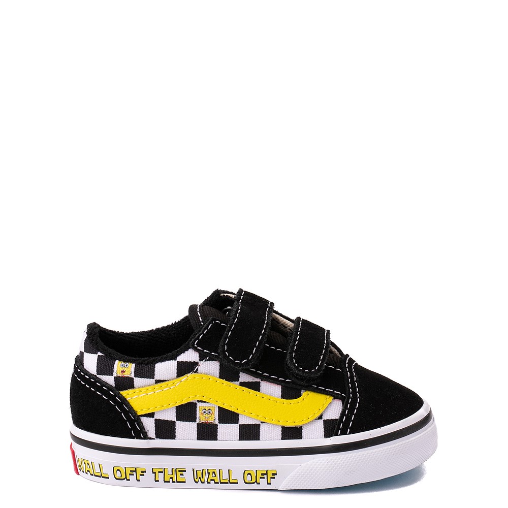 Vans x SpongeBob SquarePants&trade; Old Skool V Checkerboard Skate Shoe - Baby / Toddler - Black