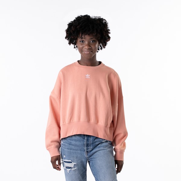 Main view of Womens adidas Adi-Color Essentials Sweatshirt - Ambient Blush