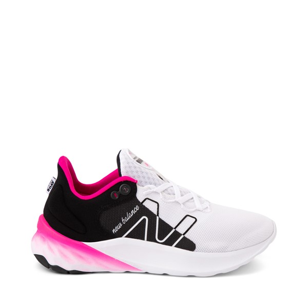 Vue principale de Chaussure athlétique New Balance Fresh Foam Roav pour femmes - Blanche / Noire / Rose