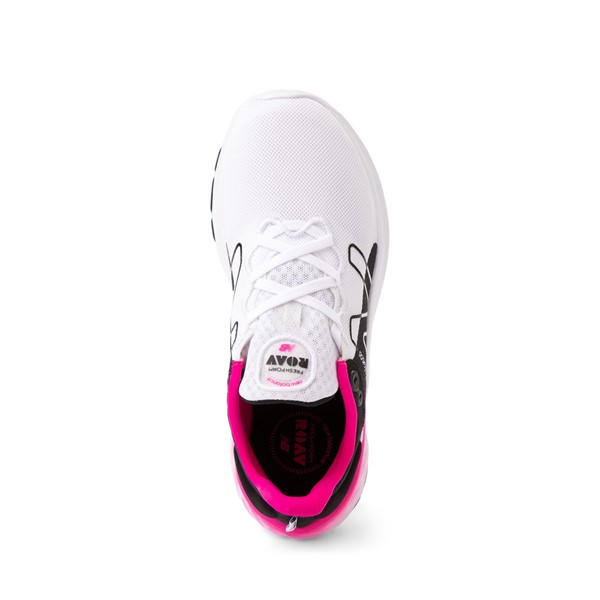 alternate view Womens New Balance Fresh Foam Roav Athletic Shoe - White / Black / PinkALT2