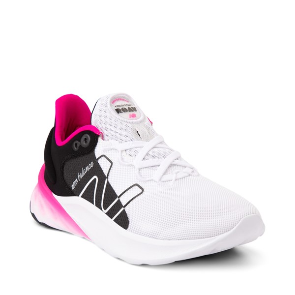 alternate view Womens New Balance Fresh Foam Roav Athletic Shoe - White / Black / PinkALT5