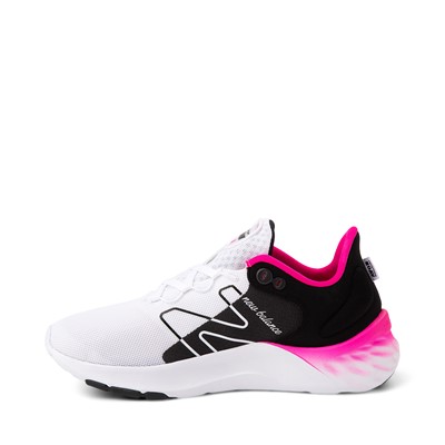 Alternate view of Womens New Balance Fresh Foam Roav Athletic Shoe - White / Black / Pink