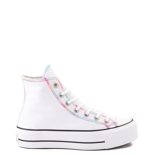 Main view of Womens Converse Chuck Taylor All Star Hi Lift Color-Pop Sneaker - White / Multicolor