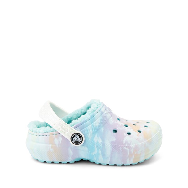 Main view of Crocs Classic Fuzz-Lined Out Of This World Clog - Little Kid / Big Kid - Tie Dye Sky