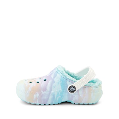 Alternate view of Crocs Classic Fuzz-Lined Out Of This World Clog - Little Kid / Big Kid - Tie Dye Sky