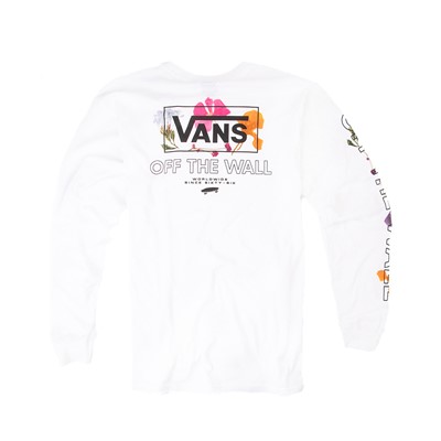 Alternate view of Mens Vans Pressed Floral Long Sleeve Tee - White