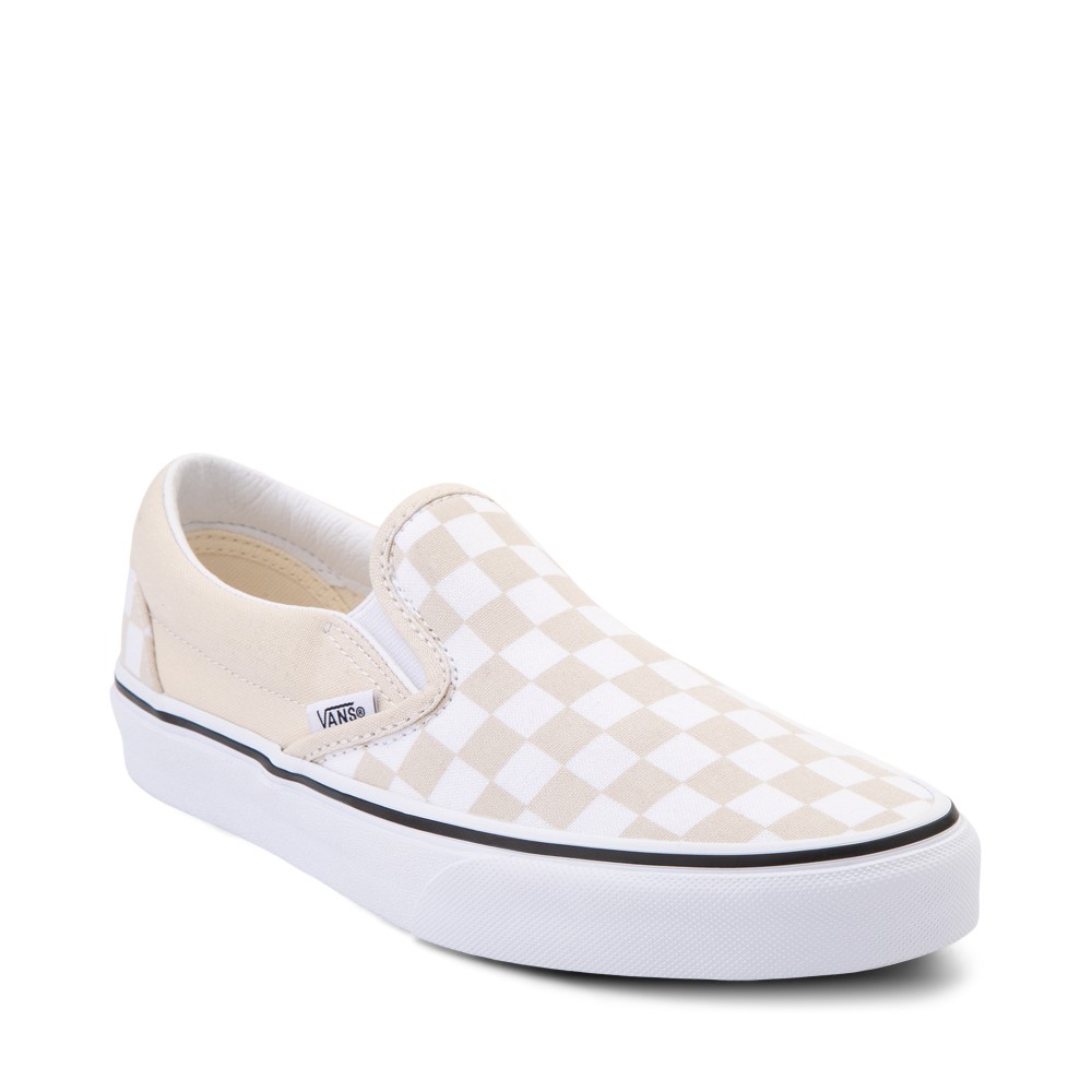 checkered vans beige