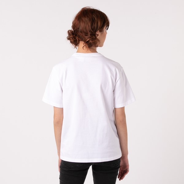alternate view Womens adidas Gingham Trefoil Tee - WhiteALT4