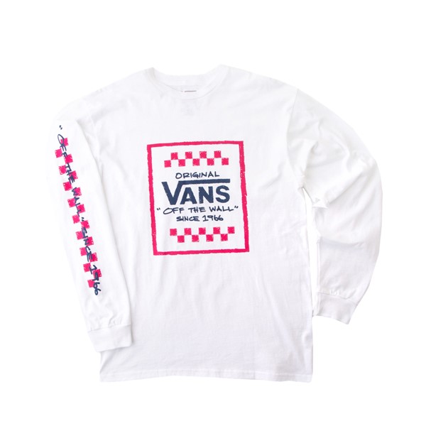 alternate view Mens Vans Sketchy Past Long Sleeve Tee - WhiteALT2