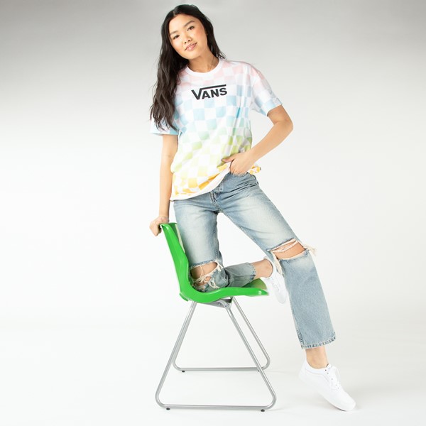 alternate view T-shirt Vans Wavy à motif en damier pour femmes - MulticoloreALT1