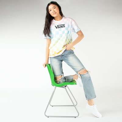 Vue alternative de T-shirt Vans Wavy à motif en damier pour femmes - Multicolore