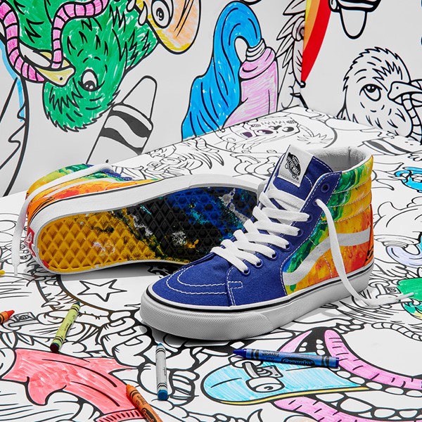 alternate view Vans x Crayola Sk8 Hi Mash Up Melt Skate Shoe - MulticolourALT1B