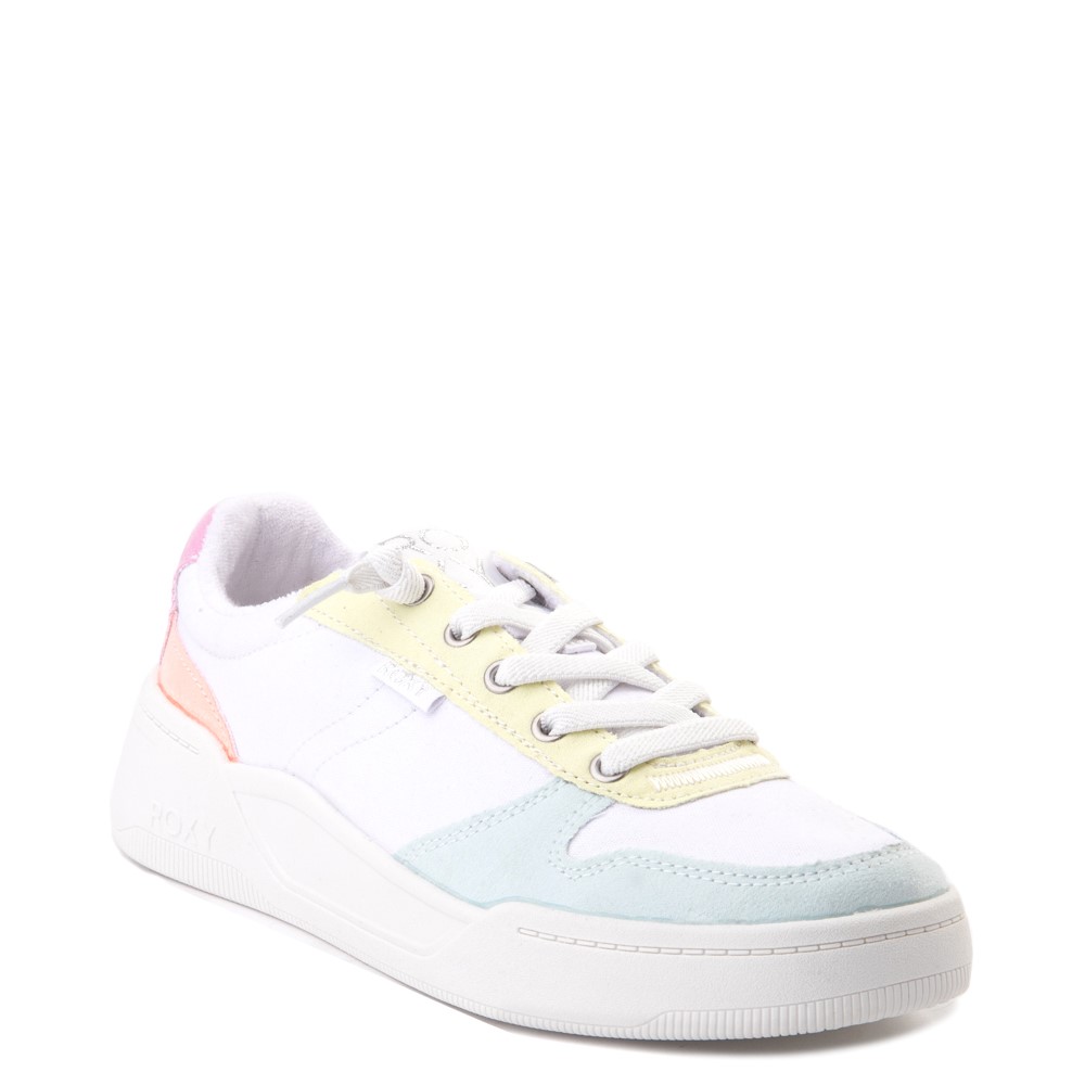 Womens Roxy Harper Slip On Casual Shoe - White / Pastel Multicolour ...