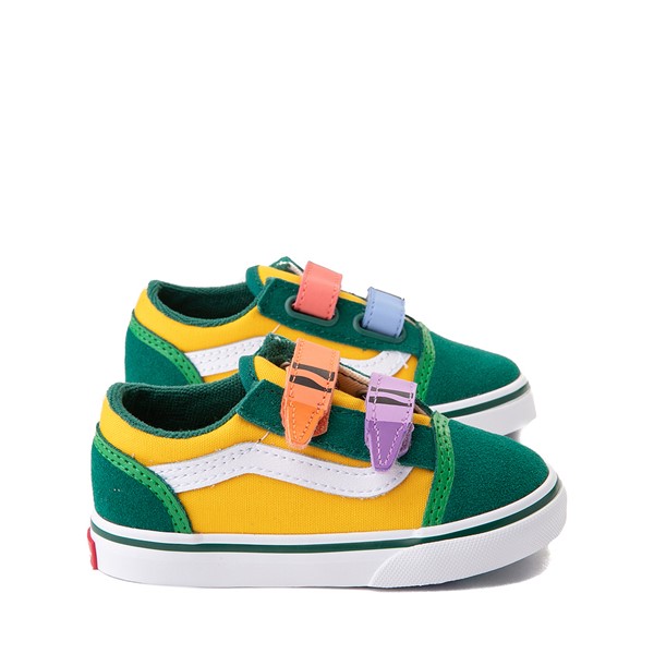Main view of Vans x Crayola Old Skool V Out Of The Box Skate Shoe - Baby / Toddler - Yellow / Green