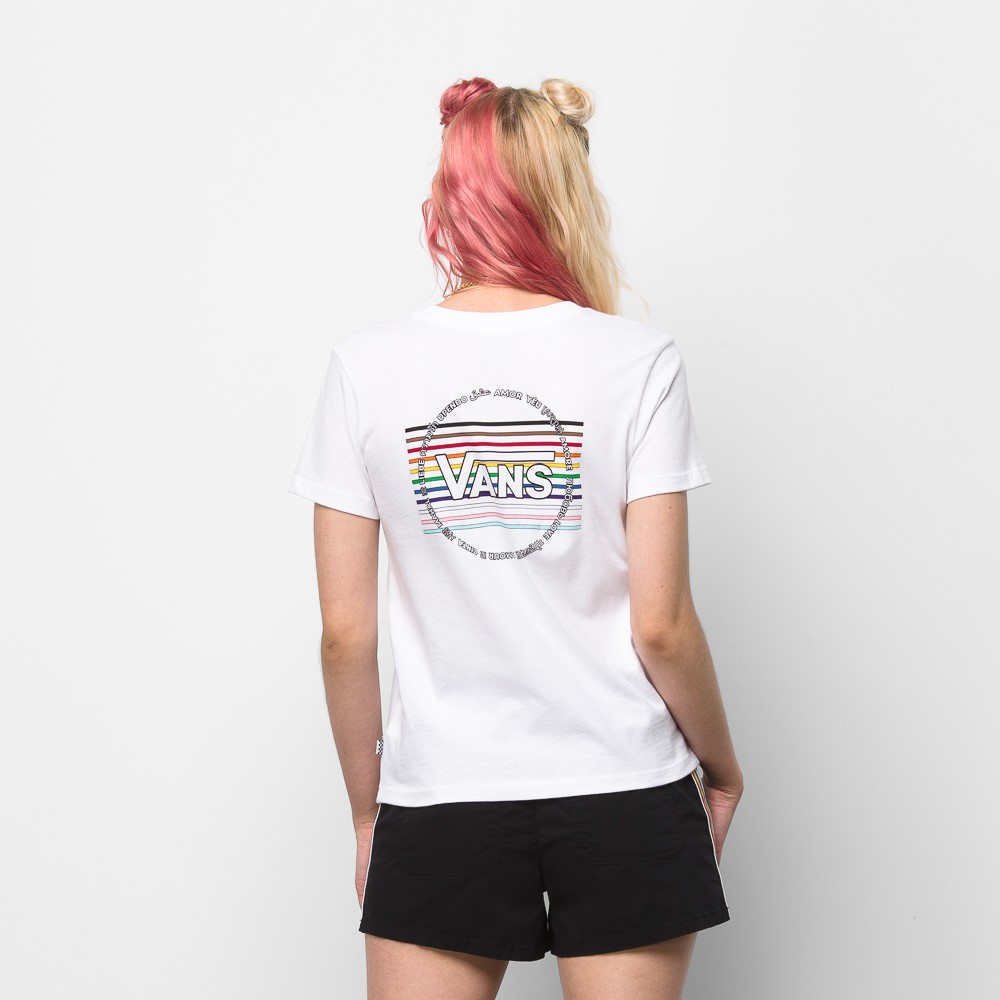 T-shirt à col arrondi Vans Pride - Blanc