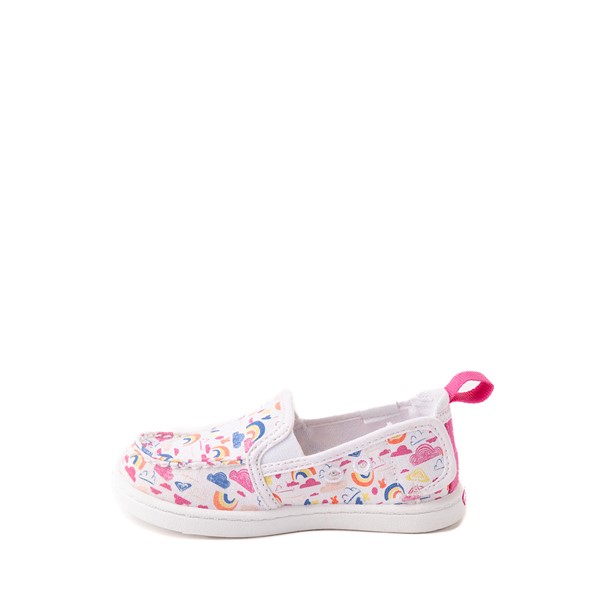 alternate view Roxy Minnow Slip On Casual Shoe - Toddler - White / MulticolourALT1