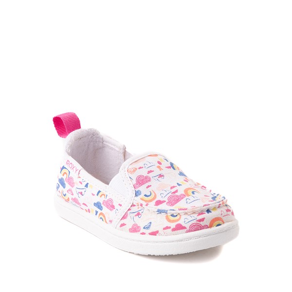 alternate view Roxy Minnow Slip On Casual Shoe - Toddler - White / MulticolourALT5