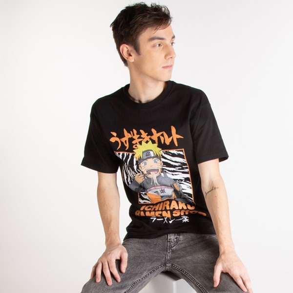 Vue principale de T-shirt Naruto Ichiraku Ramen pour hommes - Noir