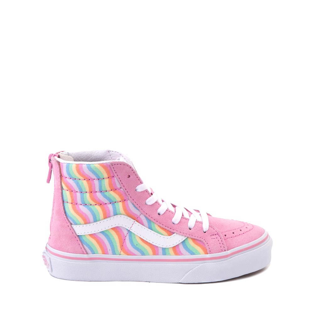 Vans Sk8-Hi Skate Shoe - Little Kid - Begonia Pink / Wavy Rainbow
