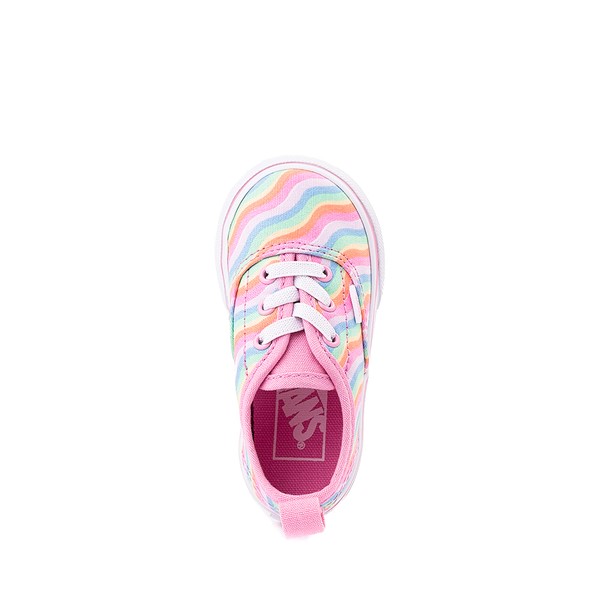 alternate view Vans Authentic Skate Shoe - Baby / Toddler - Begonia Pink / Wavy RainbowALT2