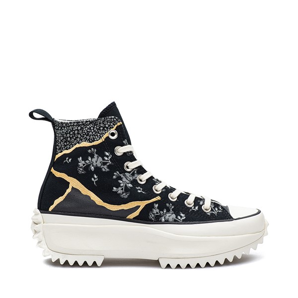 Converse Run Star Hike Platform Sneaker - Black / Gold / Floral