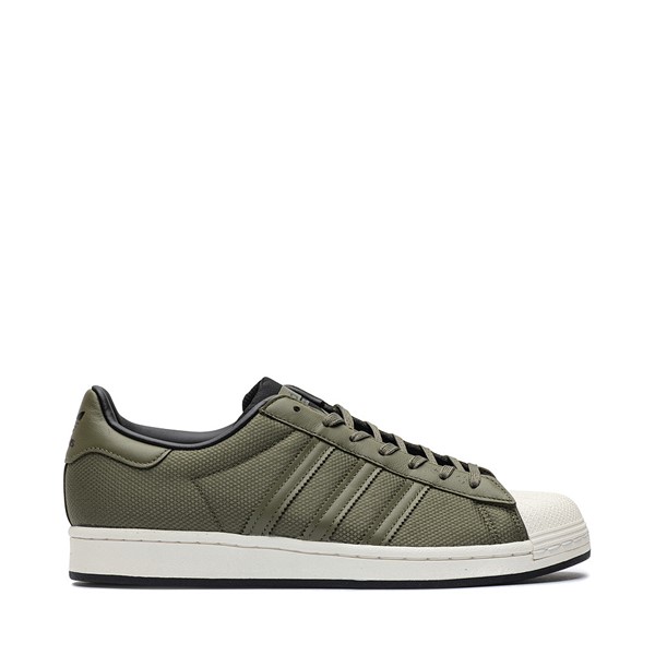 Main view of Mens adidas Superstar Athletic Shoe - Olive / White