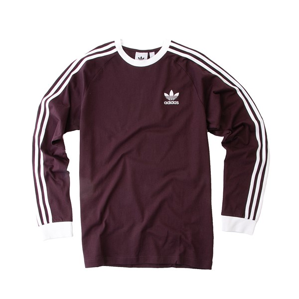 alternate view T-shirt à manches longues adidas Adicolor Classic 3-Stripes pour hommes - Brun foncéALT2