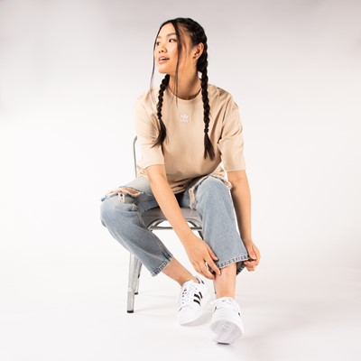 Alternate view of Womens adidas Adi-Color Essentials Loose Tee - Beige