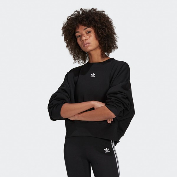 Main view of Womens adidas Adicolor Essentials Sweatshirt - Black