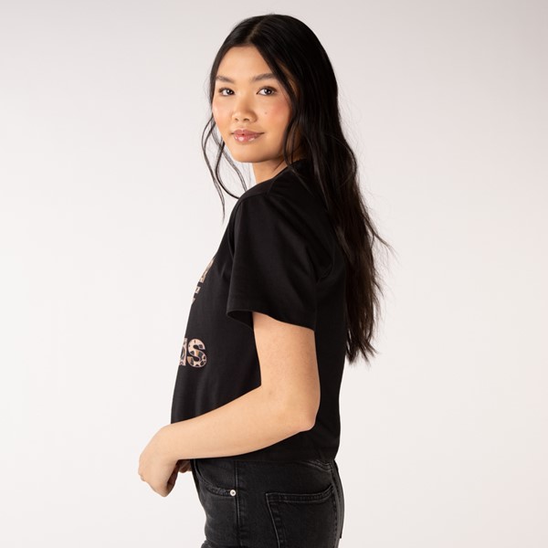 alternate view Womens adidas Logo Tee - Black / LeopardALT3