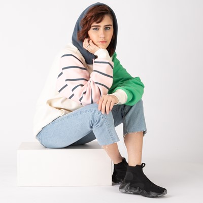 Vue alternative de Chandail à capuchon Champion Reverse Weave à blocs de couleur pour femmes - Blanc / Multicolore