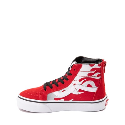 Vue alternative de Chaussure de skate Vans Sk8 Hi - Enfants - Rouge vif / Flammes