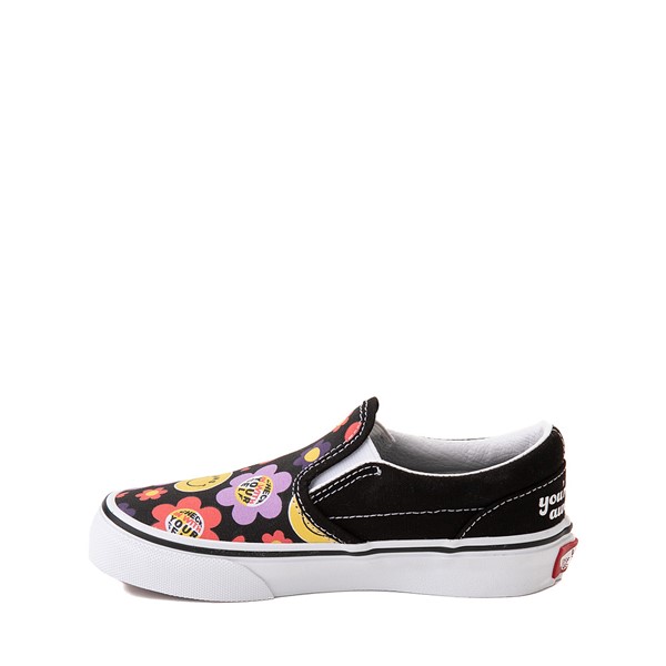 alternate view Chaussure de skate sans lacets Vans - Enfants - Noire / Motif de visage heureuxALT1