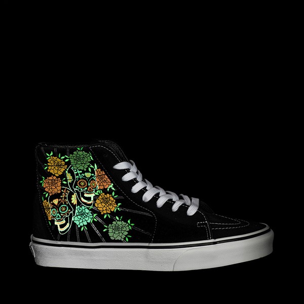 alternate view Vans Sk8-Hi Skate Shoe - Black / Dia De Los MuertosALT1