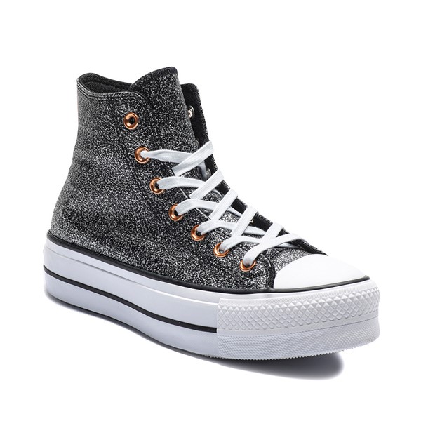 Womens Converse Chuck Taylor All Star Lift Metallic Glitter Hi Sneaker -  Black / Copper / White | JourneysCanada