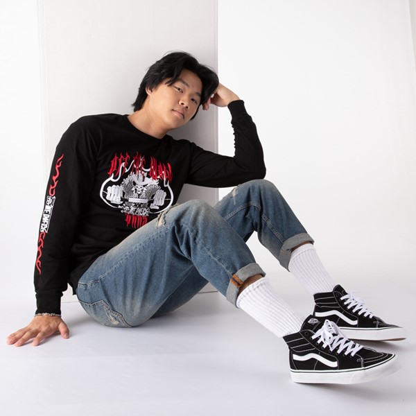 Vue principale de T-shirt à manches longues Vans x One Piece pour hommes - Noir