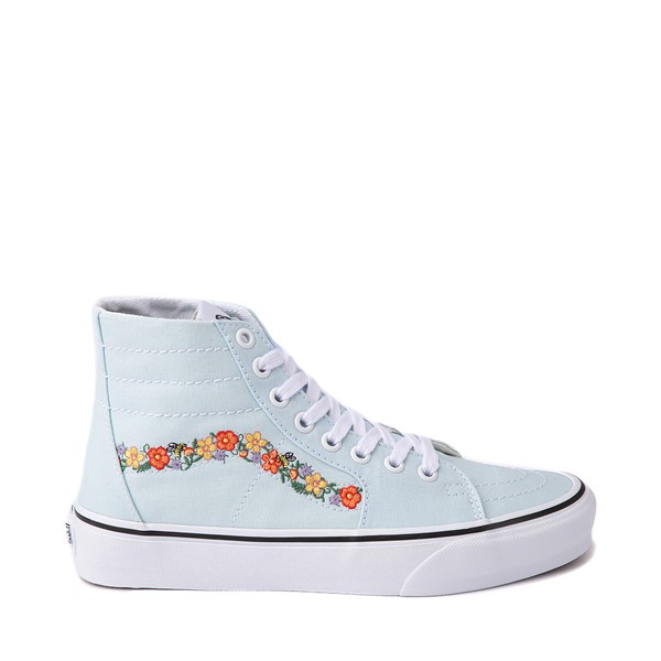 Main view of Vans Sk8-Hi Tapered Skate Shoe - Delicate Blue / Floral Embroidery