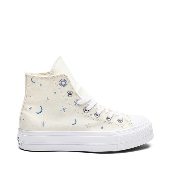 Main view of Womens Converse Chuck Taylor All Star Lift Hi Sneaker - Egret / Celestial Embroidery