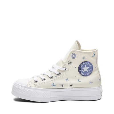 Alternate view of Womens Converse Chuck Taylor All Star Lift Hi Sneaker - Egret / Celestial Embroidery