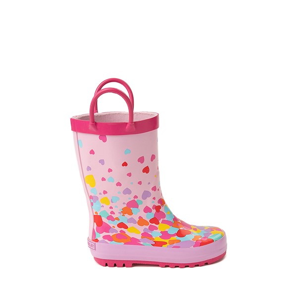 Main view of Hearts Rain Boot - Toddler / Little Kid - Pink / Multicolour