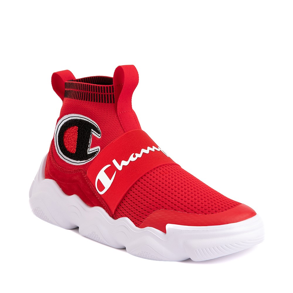 Mens Champion Meloso Rally Pro Athletic Shoe Red / White JourneysCanada
