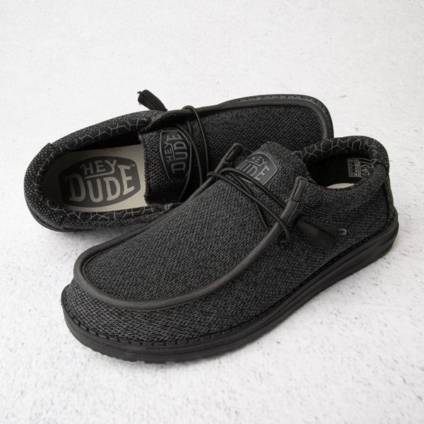 alternate view Mens Hey Dude Wally Sox Micro Casual Shoe - Total BlackTHERO
