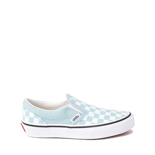 Main view of Vans Slip-On Checkerboard Skate Shoe - Little Kid - Canal Blue