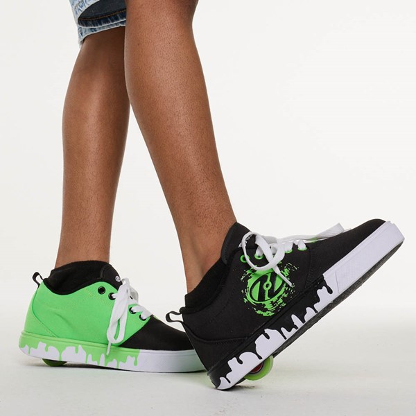 Vue principale de Chaussure de skate Heelys Pro 20 - Enfants / Junior - Noire / Vert fluo
