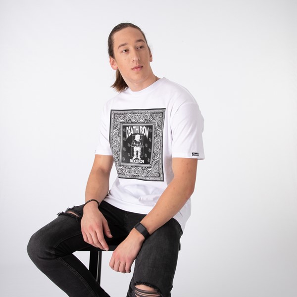 Vue principale de T-shirt Death Row Bandana pour hommes - Blanc