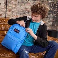 Bright blue jansport clearance backpack